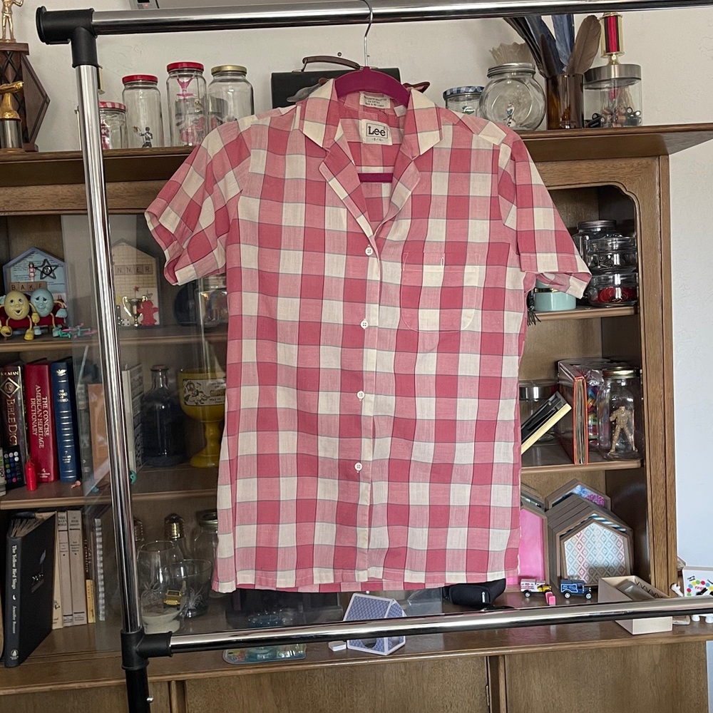 Vintage Pink & Blue Lee Plaid Shirt